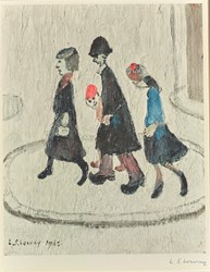 The Family by L.S. Lowry - Offsett lithograph on wove paper sized 9x11 inches. Available from Whitewall Galleries