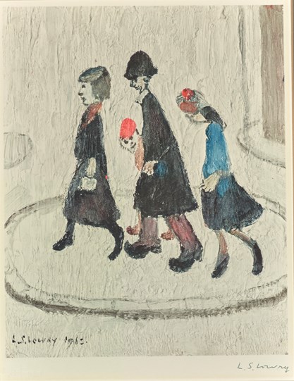 The Family by L.S. Lowry - Offsett lithograph on wove paper